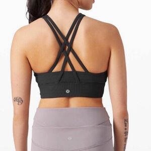 🧘🏻‍♀️ Lululemon Ribbed High-Neck Sports Bra – Black – Size 4